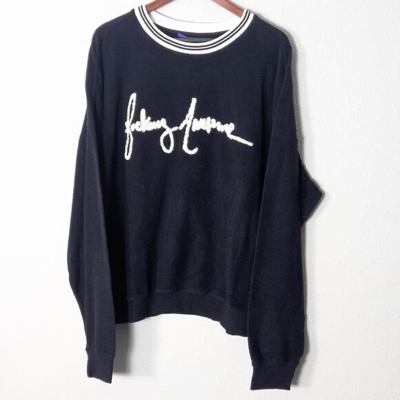 FA Sweaters - FA F*cking Awesome Logo Sweatshirt XL Black Skatercore Indie Vanguard